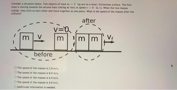 Solved Consider a situation below. Two objects of mass m = 2 | Chegg.com
