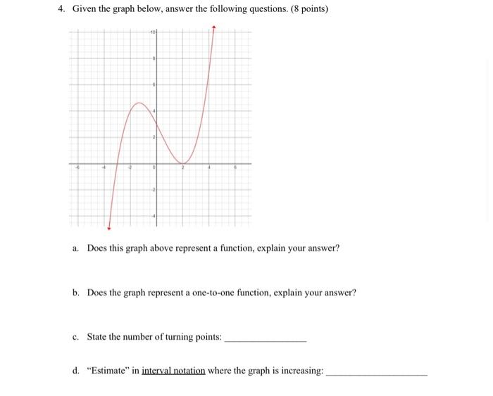 Solved 4. Given the graph below, answer the following | Chegg.com