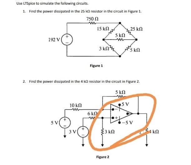 Solved Use LTSpice To Simulate The Following Circuits. 1. | Chegg.com