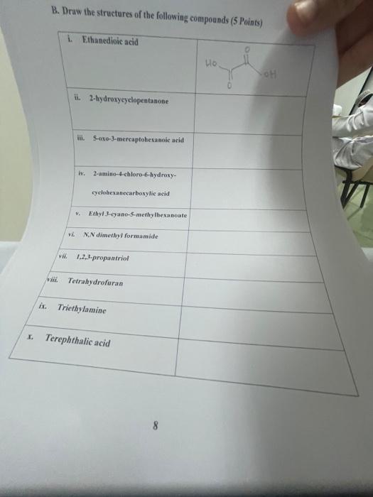 [Solved]: B. Draw The Structures Of The Following Compounds