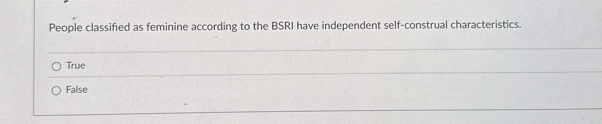 Solved People classified as feminine according to the BSRI | Chegg.com