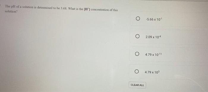 the ph of a solution is determined by