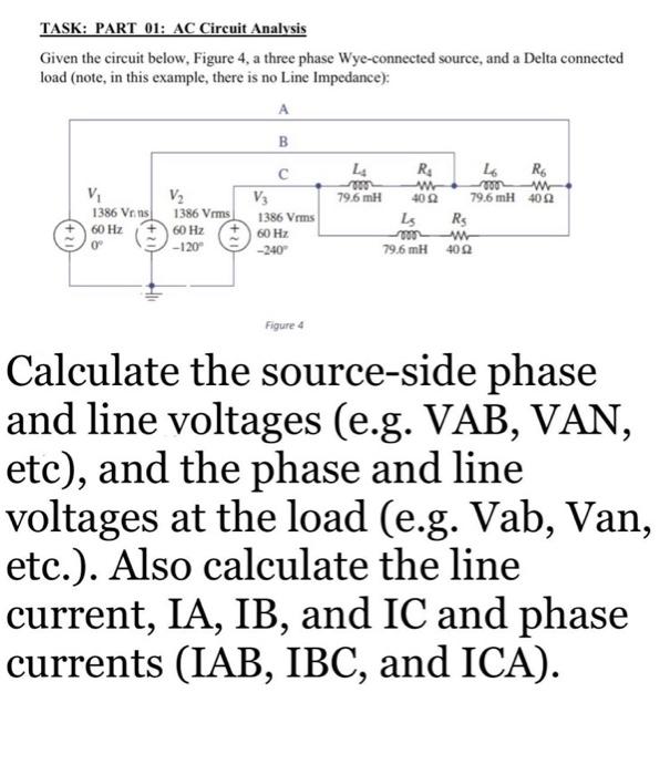 Solved TASK: PART 01: AC Circuit Analysis Given the circuit | Chegg.com