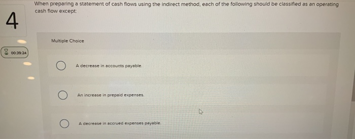 Solved When preparing a statement of cash flows using the | Chegg.com