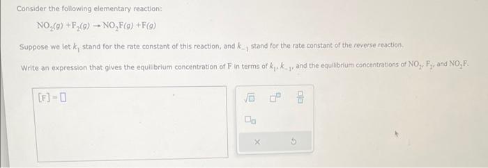 Solved Consider the following elementary reaction: | Chegg.com