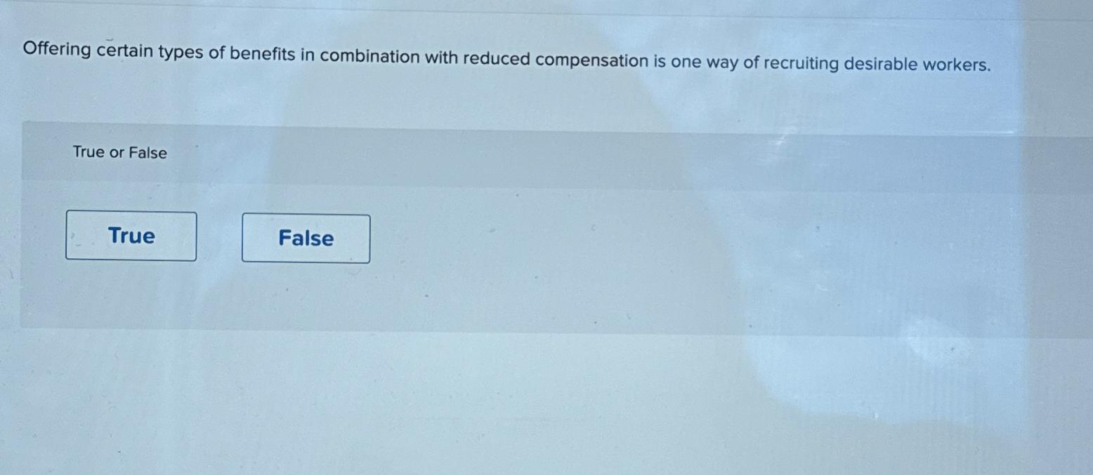 Solved Offering certain types of benefits in combination | Chegg.com