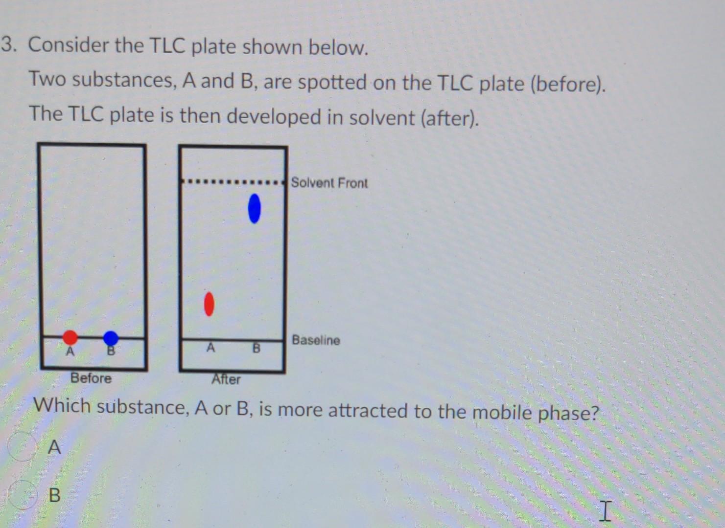 Solved 3. Consider the TLC plate shown below. Two