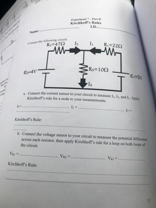 Solved Lab Report Kirchhoff's Laws Voltage and Current in