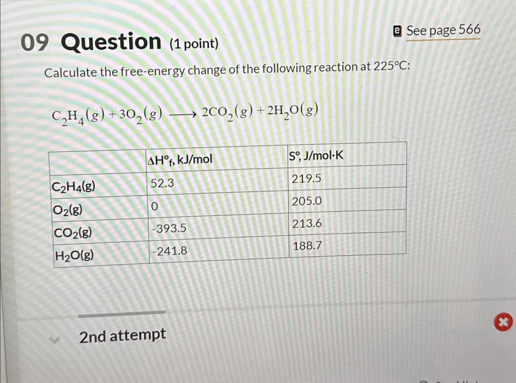 Solved 09 ﻿Question (1 ﻿point)르 ﻿See page 566Calculate the | Chegg.com