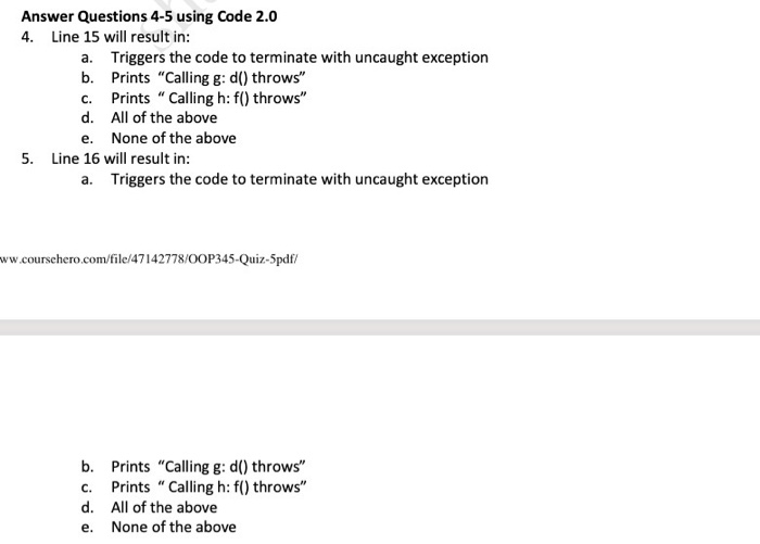 Solved E Nie Uille Above Code2 0 1 No Exceptions C Chegg Com