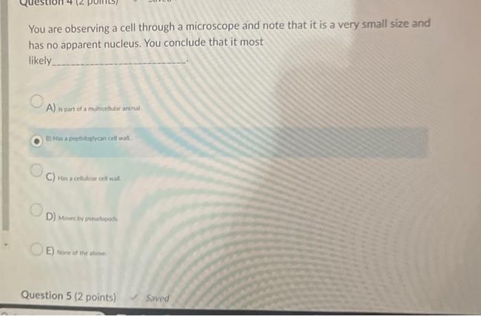 Solved You are observing a cell through a microscope and | Chegg.com