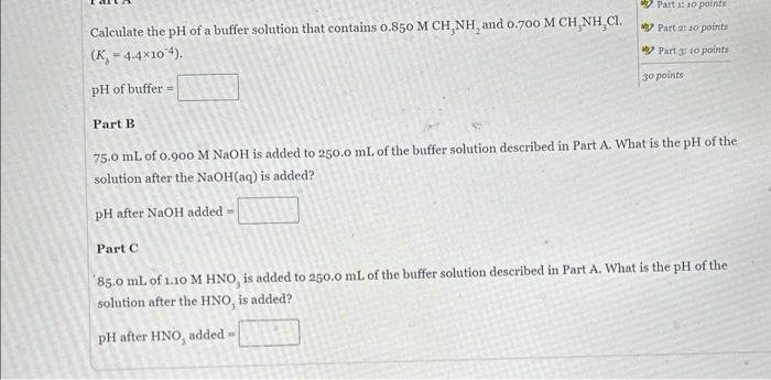 Solved Calculate the pH of a buffer solution that contains | Chegg.com