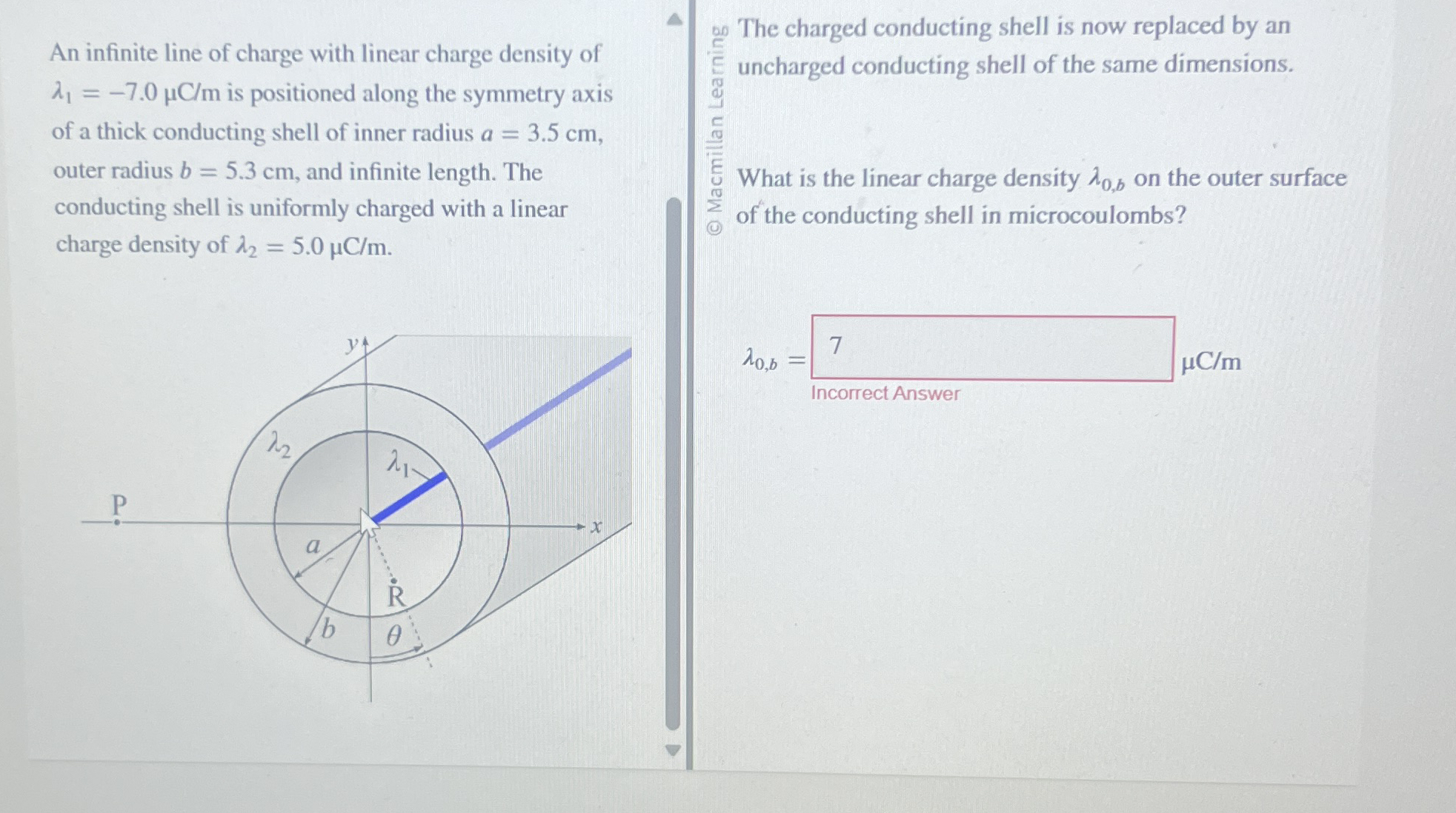 Solved The charged conducting shell is now replaced by an | Chegg.com