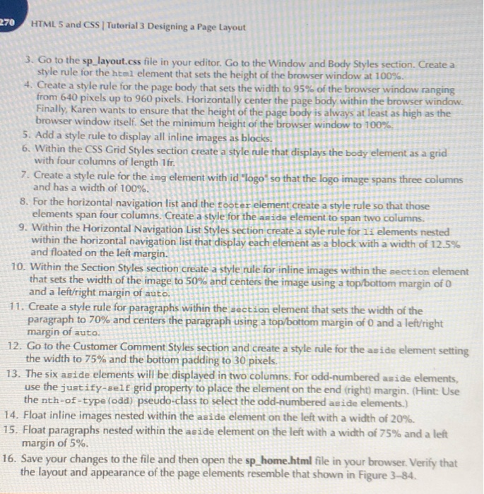 Solved Tutorial Designing a Page Layout HTML5 and CSS HTML | Chegg.com