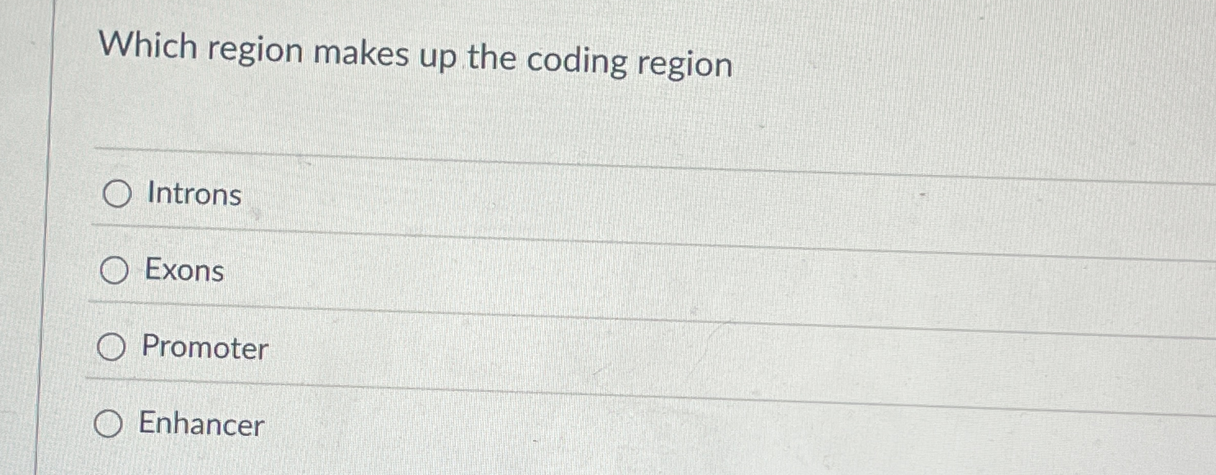 Solved Which region makes up the coding | Chegg.com
