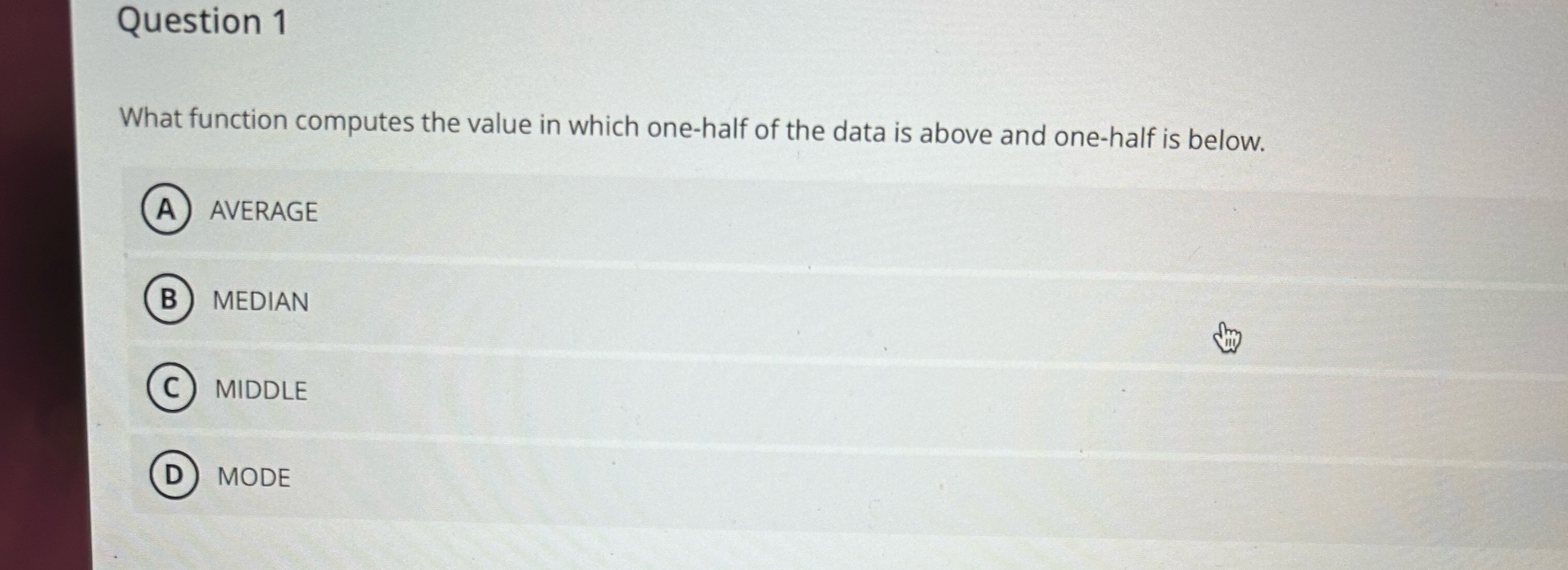 Solved Question 1What function computes the value in which | Chegg.com