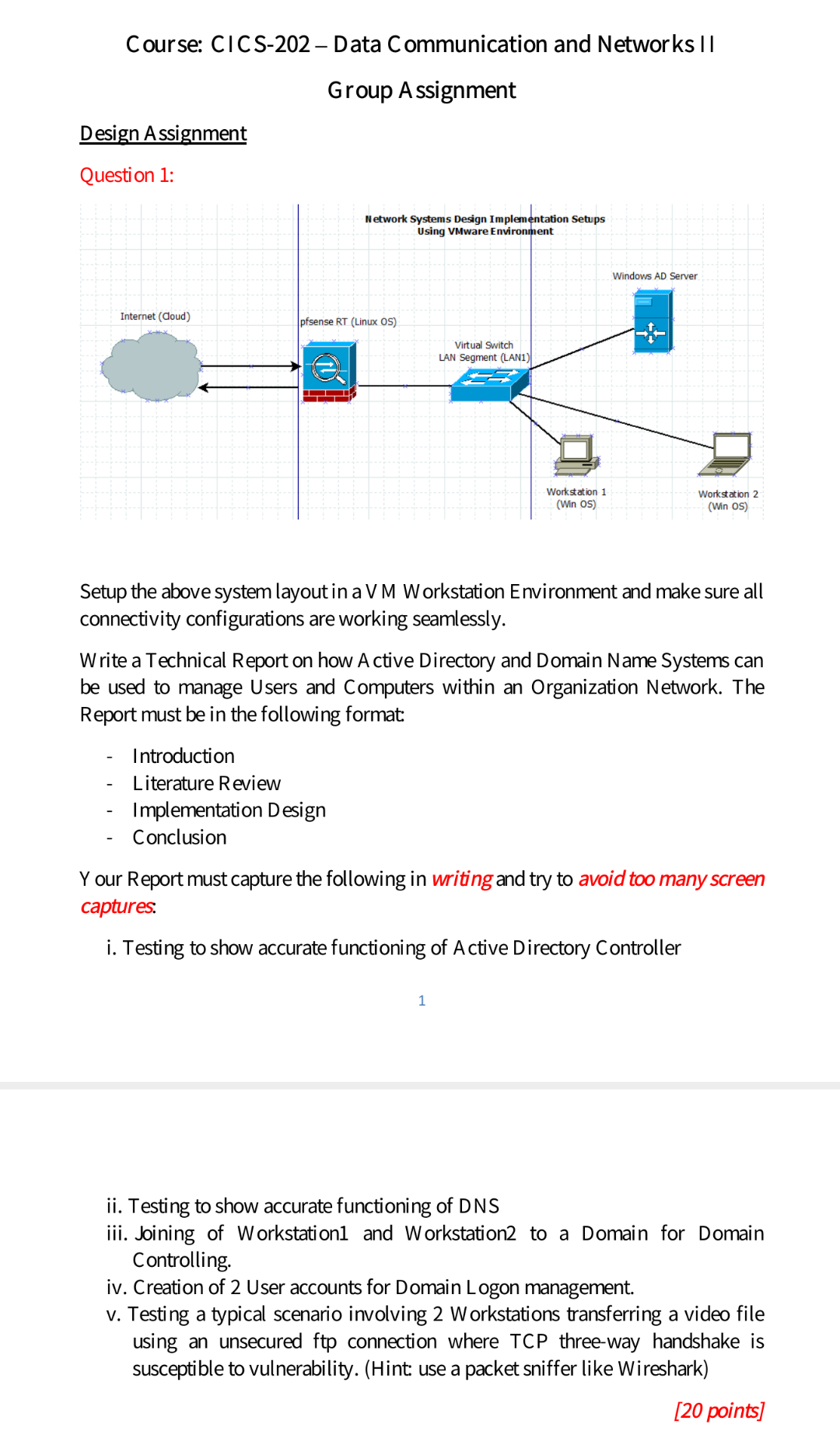 Course: CICS-202 - Data Communication and Networks || | Chegg.com