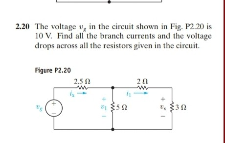 Solved 2.20 The voltage v, in the circuit shown in Fig. | Chegg.com