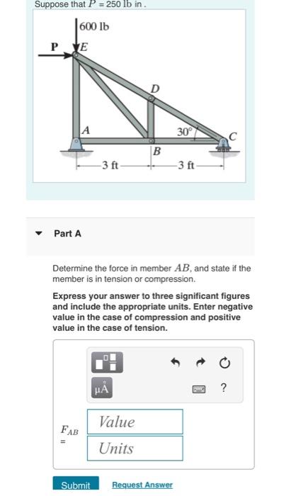 Solved Determine the force in member AE, and state if the | Chegg.com