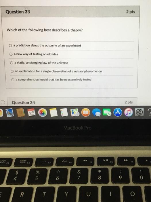 Solved Question 33 2 pts Which of the following best | Chegg.com
