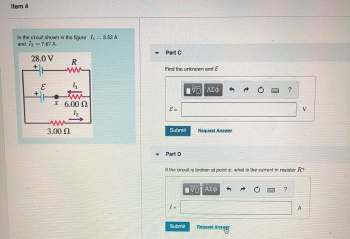 Solved Item 4 In The Circuit Shown In The Figure And I2 Chegg Com