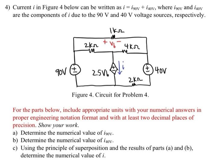 Solved 4) Current I In Figure 4 Below Can Be Written As | Chegg.com