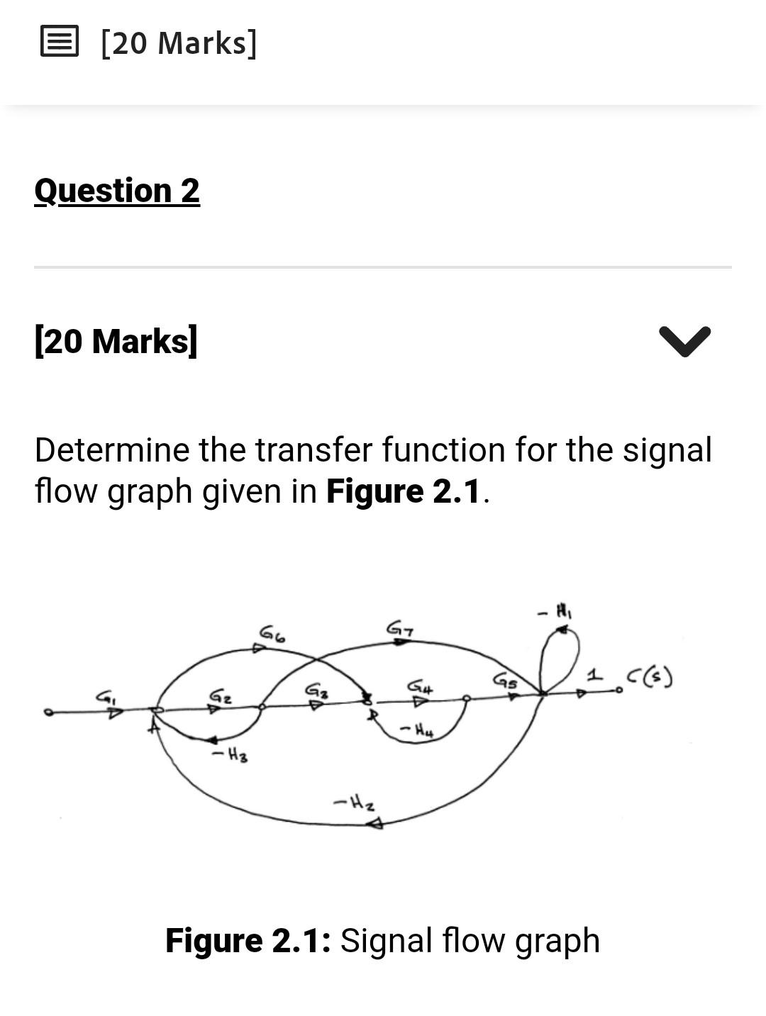 Solved Determine the transfer function for the signal flow | Chegg.com