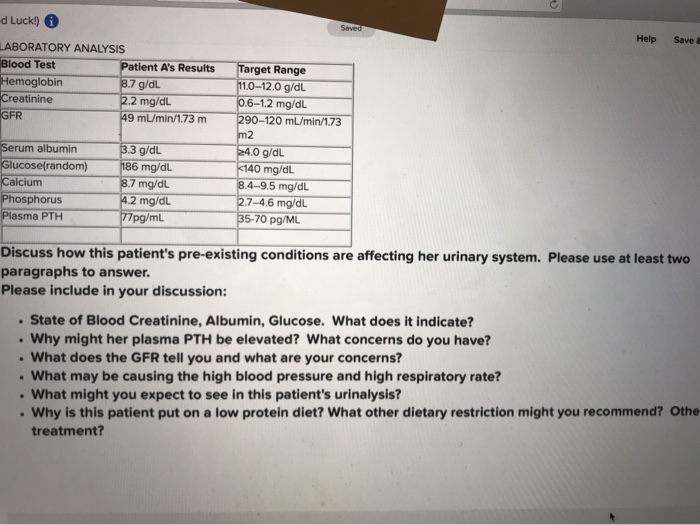 Solved Patient A is a 53 year old woman, with a 17-year | Chegg.com