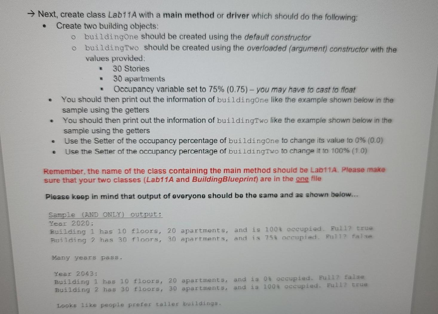 Solved Lab11A: The Architect. Buildings can be built in many | Chegg.com