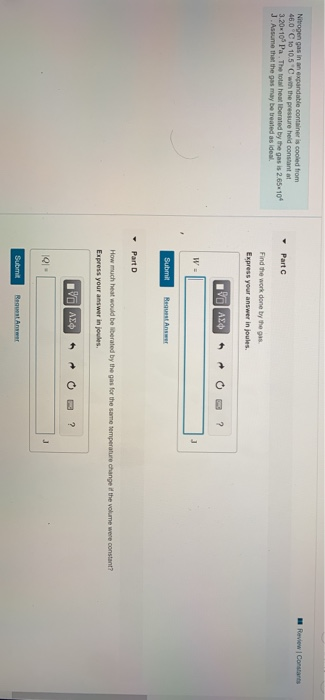 Solved BRE Nitrogen gas in an expandable container is cooled | Chegg.com