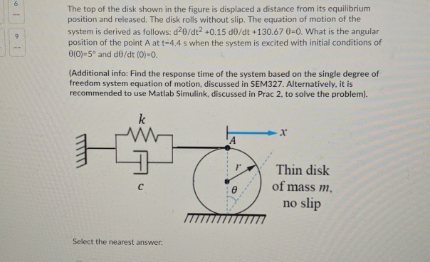 Solved 6 9 The top of the disk shown in the figure is | Chegg.com