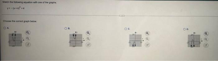 Solved Match the following equation with one of the graphs.y | Chegg.com