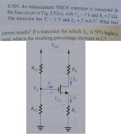 Solved An enhancement NMOS transistor is Connected in the | Chegg.com