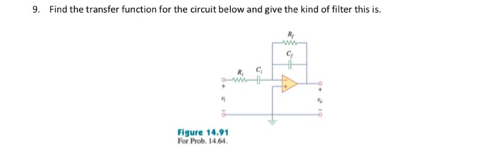 Solved 9. Find the transfer function for the circuit below | Chegg.com