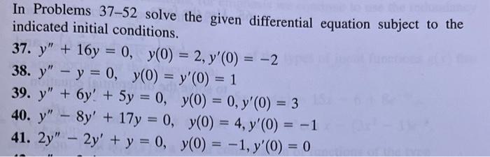 Solved In Problems 37−52 solve the given differential | Chegg.com