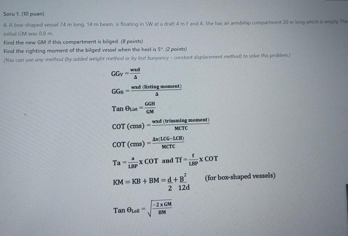 Solved 2. Concept Questions a. In the lost buoyancy method