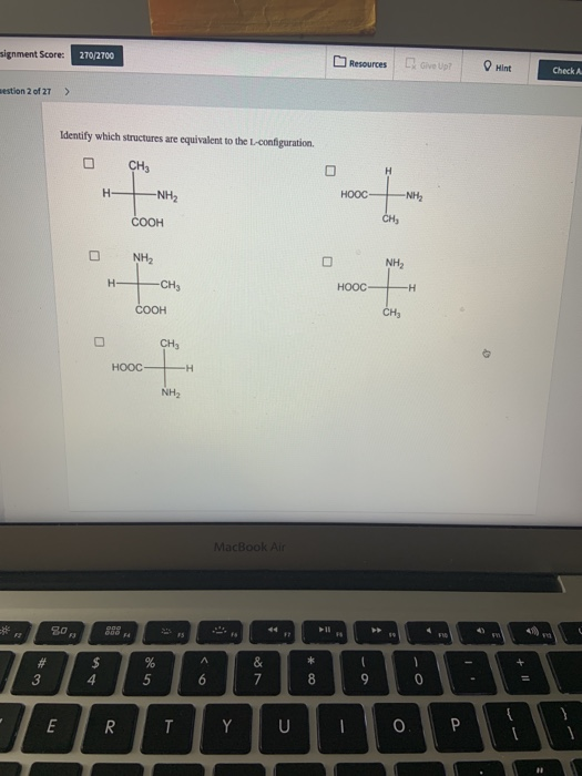 Solved Uestion 2 Of 27 > Stereochemistry In Biological | Chegg.com