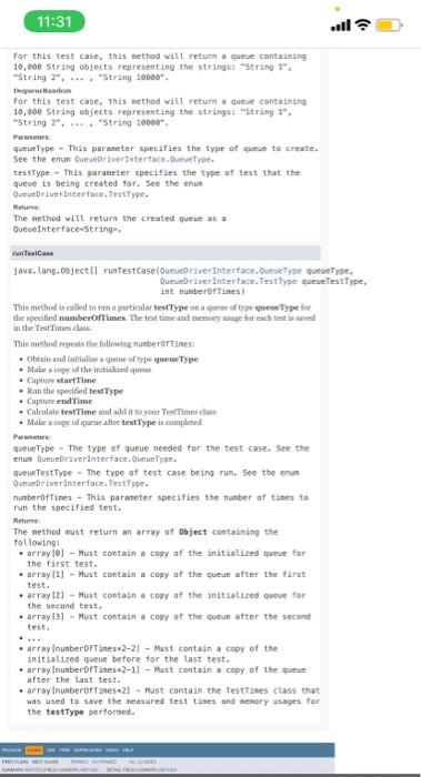 Solved 8.8 QueueDriver Class QueueDriver Class You will | Chegg.com
