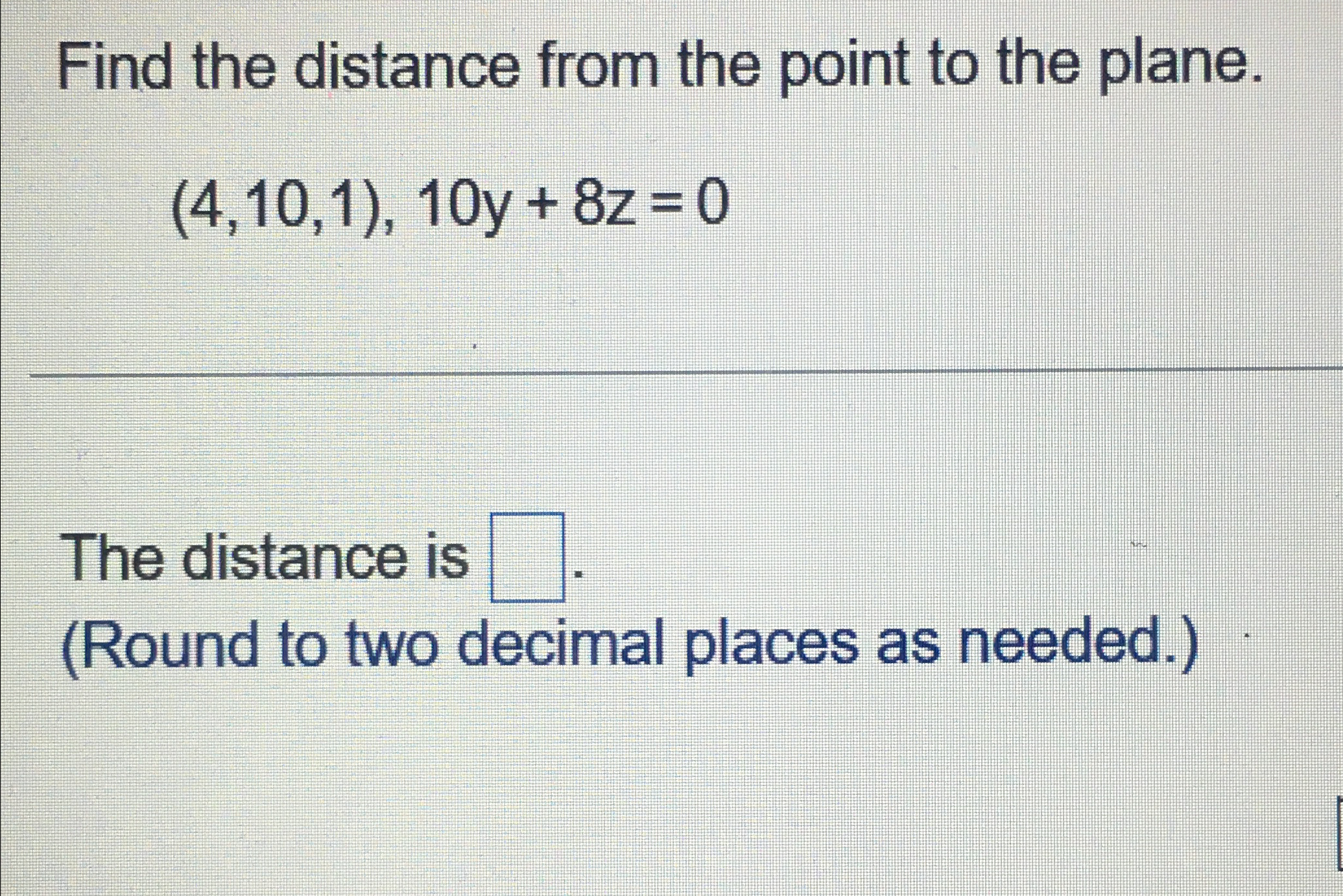 Solved Find the distance from the point to the | Chegg.com