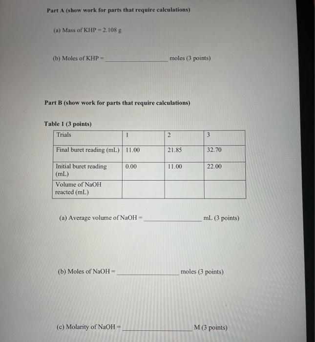 Solved EXPERIMENT ACIDBASE TITRATIONS OBJECTIVES Use