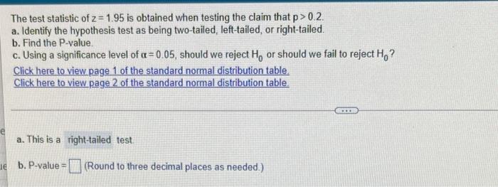 Solved b.) P-value= ?c.) should we reject H0 or should we | Chegg.com