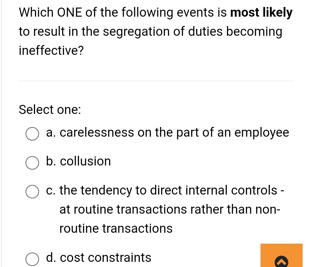Solved Which ONE of the following events is most likely to | Chegg.com
