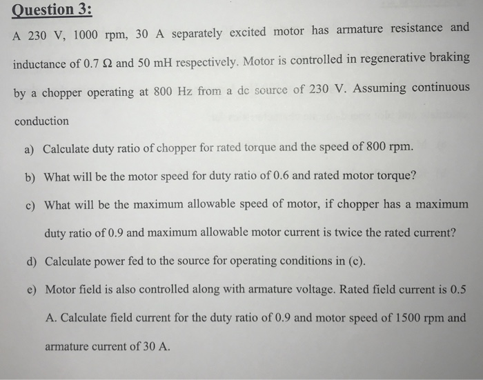 Solved Question A V Rpm A Separately Chegg Com