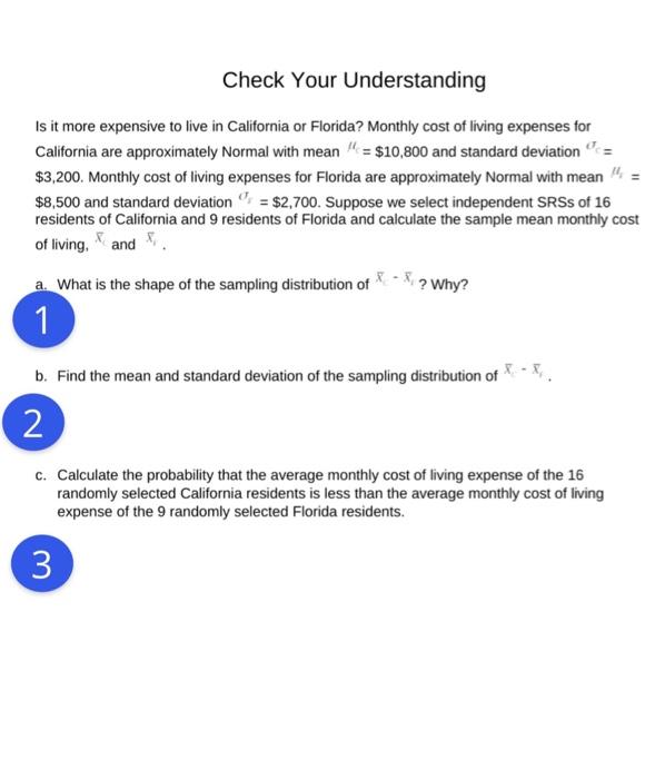 Solved Check Your Understanding Is it more expensive to live