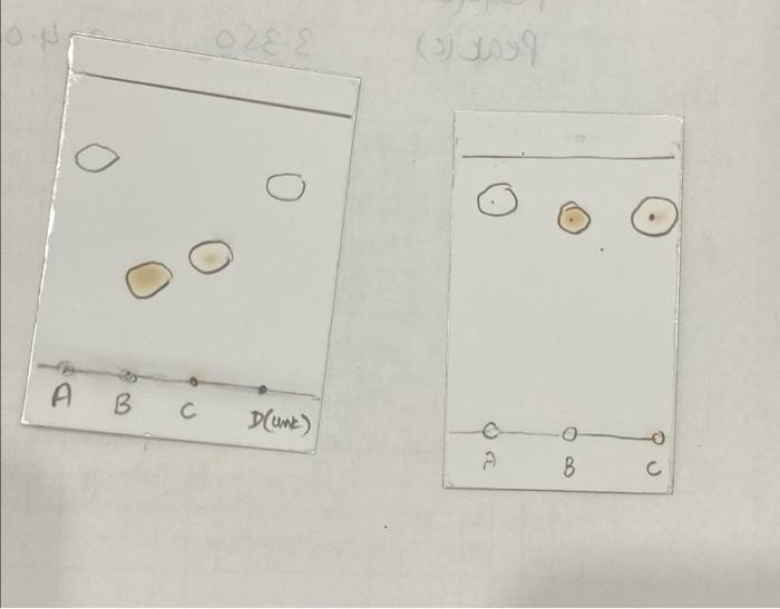 Solved A B C D(unc.) مر . B c TLC Data TLC Plate 1