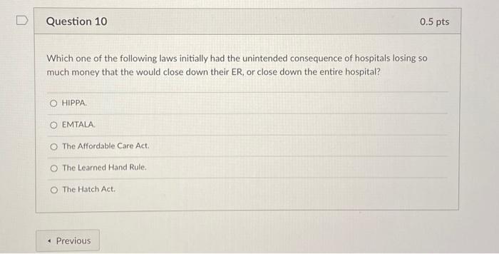 Solved Which One Of The Following Laws Initially Had The | Chegg.com