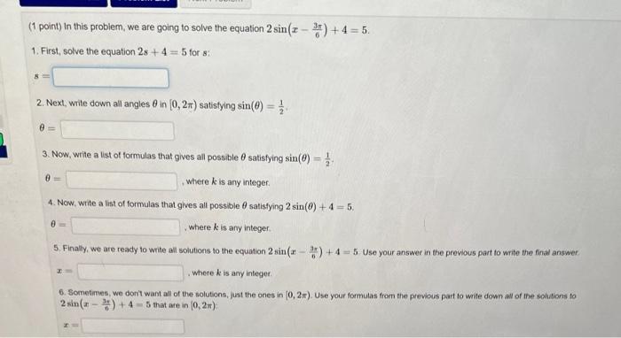 Solved point) In this problem, we are going to solve the | Chegg.com