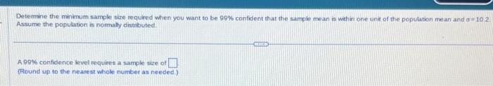 Solved Determine the minimum sample size required when you | Chegg.com