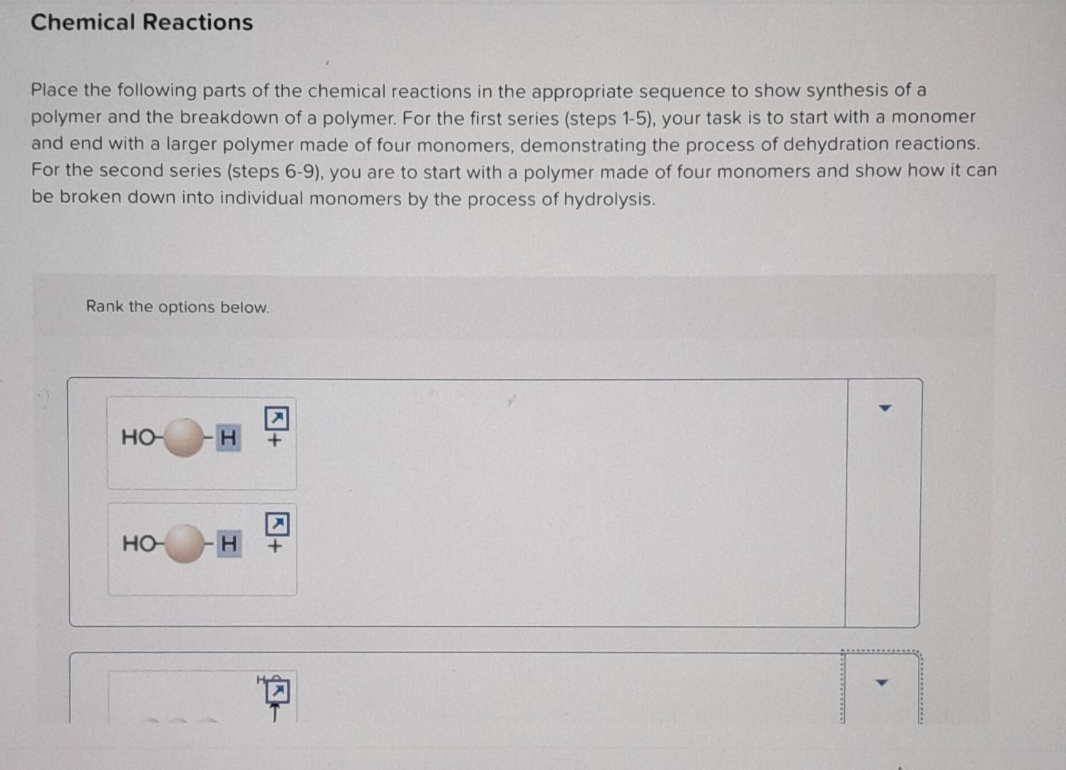 Solved Place the following parts of the chemical | Chegg.com