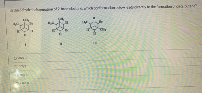 dehydrohalogenation of 2 bromobutane